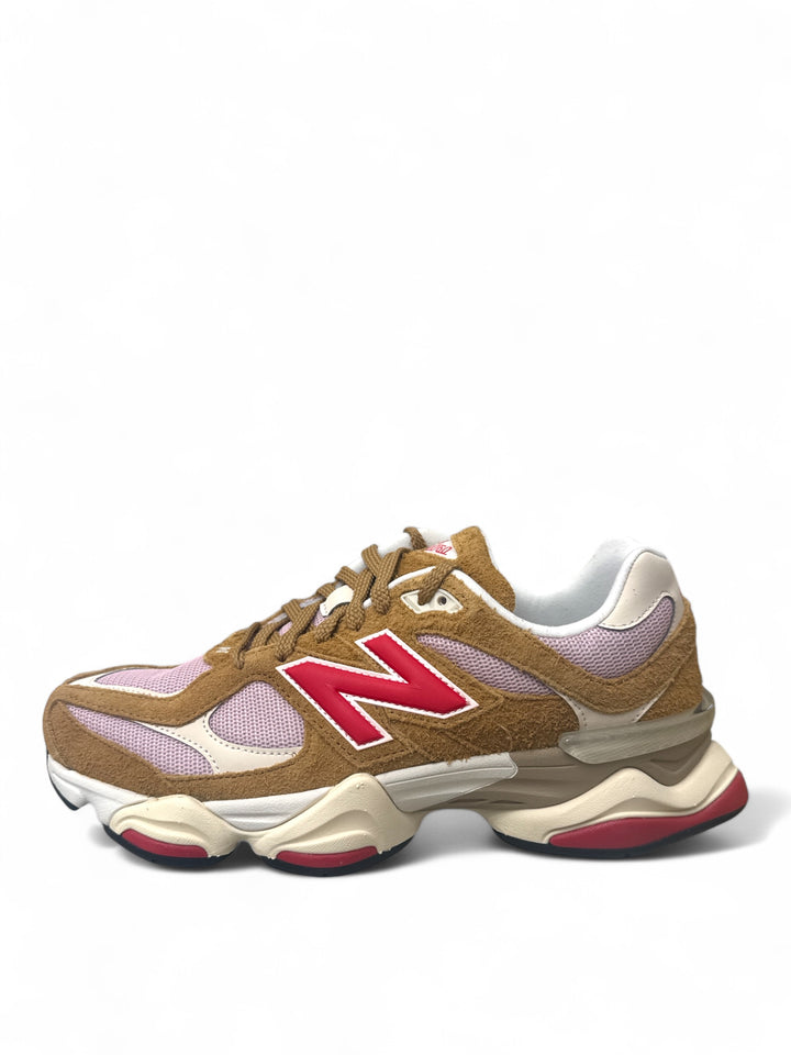 New Balance 9060 True Red sneakers showcasing bold design with premium materials and color contrast.