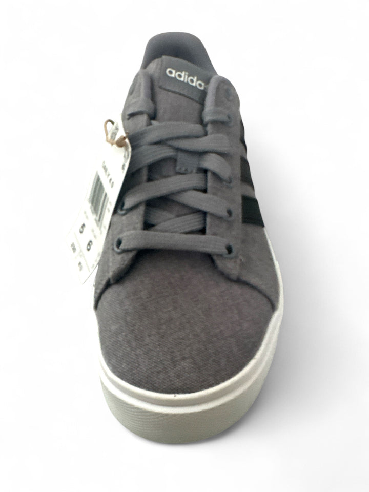 adidas Daily 4.0 sneakers Grey Core Black Cloud White seen from above, showcasing durable canvas upper and clean design.