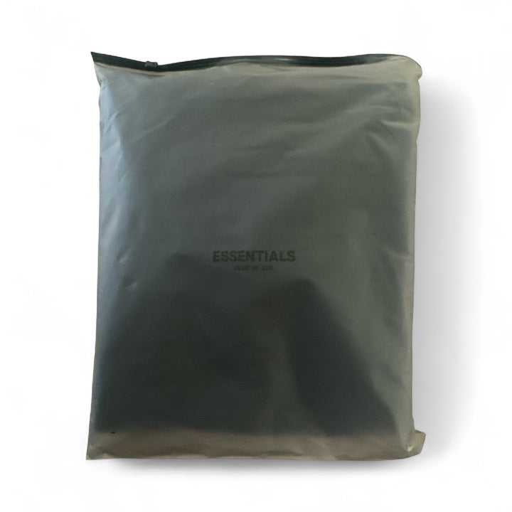 Fear of God Essentials hoodie packaging in minimalist design.