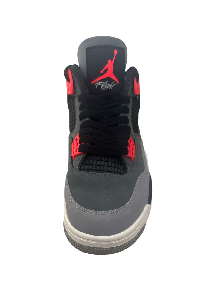 Jordan 4 Retro Infrared VNDS showcasing a grey upper and bold Infrared accents on the sneaker design.