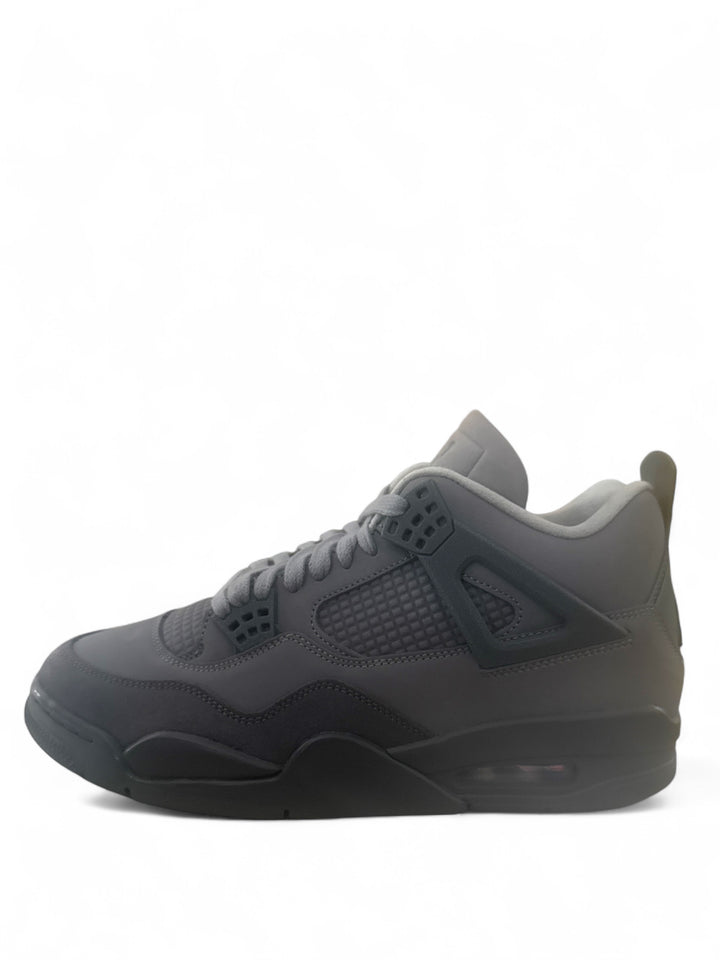 Jordan 4 Retro SE Paris Olympics sneaker in Wet Cement colorway, showcasing a sleek design and premium materials.