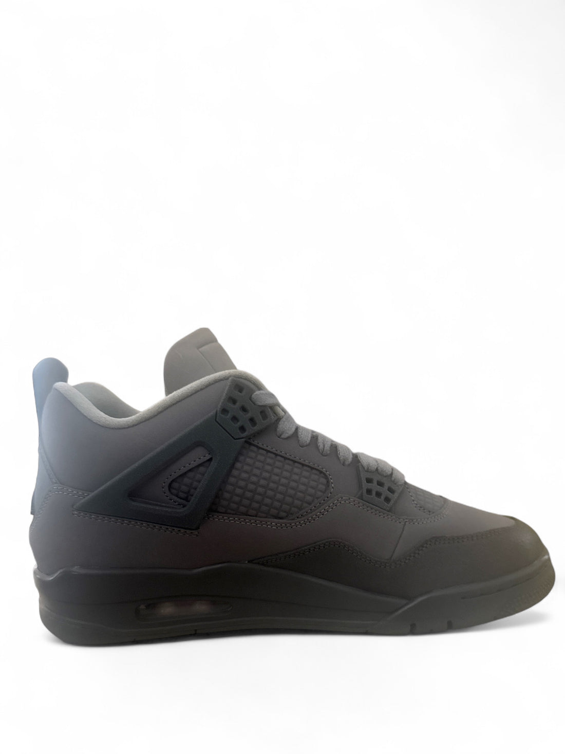 Jordan 4 Retro SE Paris Olympics Wet Cement sneaker side view on a white background.