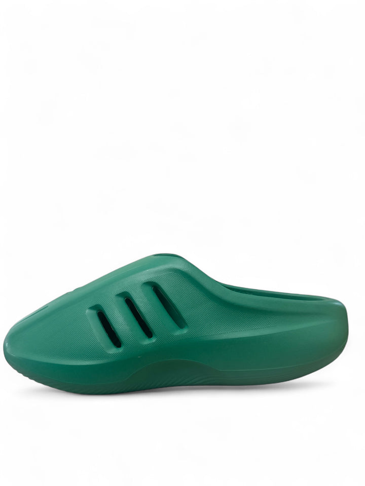adidas adiFOM II Infinity Mule Court Green side view showcasing its sculpted design and Court Green colorway.