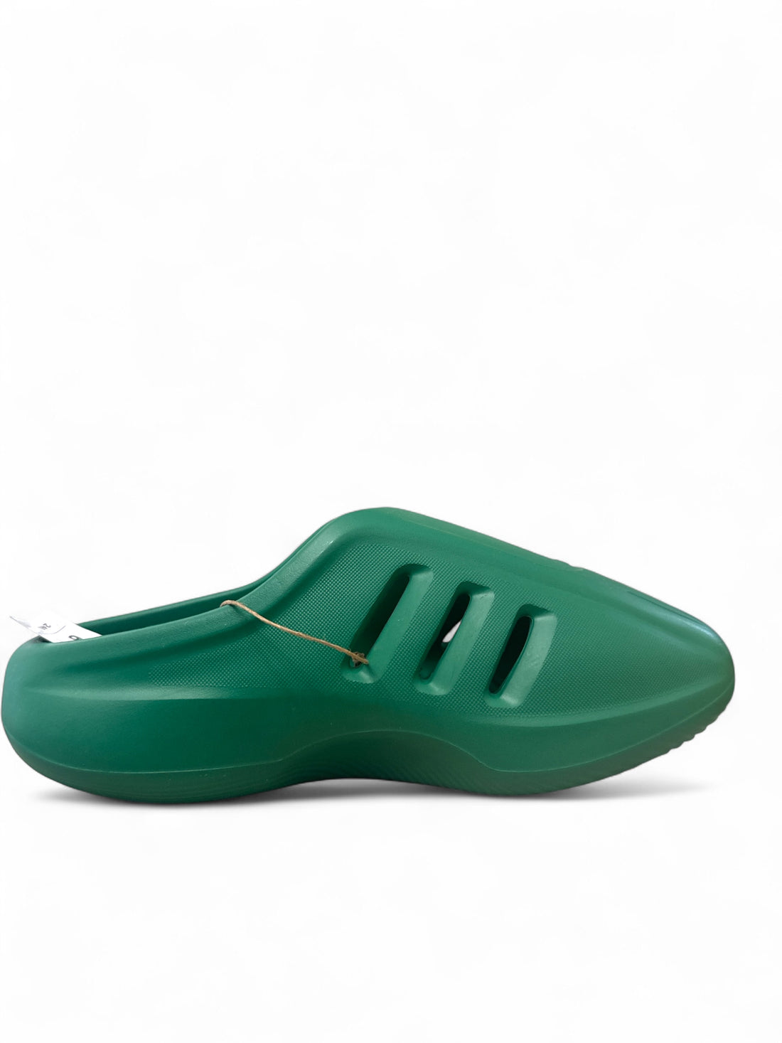 adidas adiFOM II Infinity Mule Court Green side view showcasing its slip-on design and Court Green colorway.