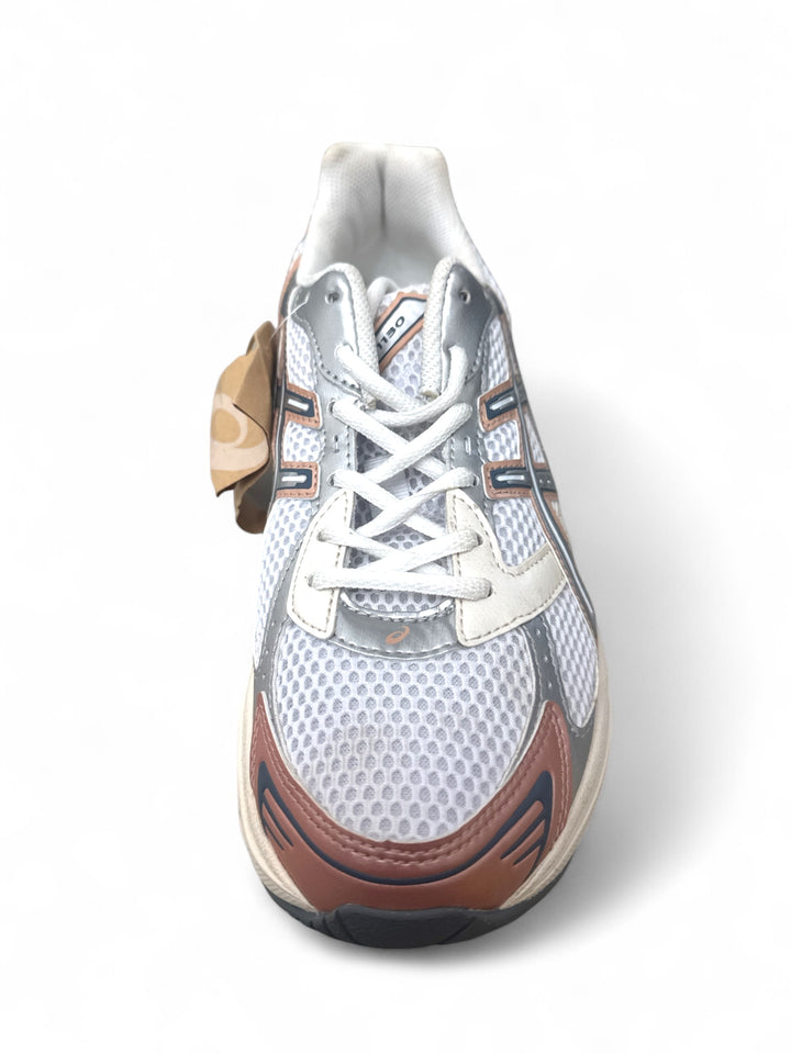 ASICS Gel-1130 White Pure Silver Bronze Mark on toe, top view showing design and color details.