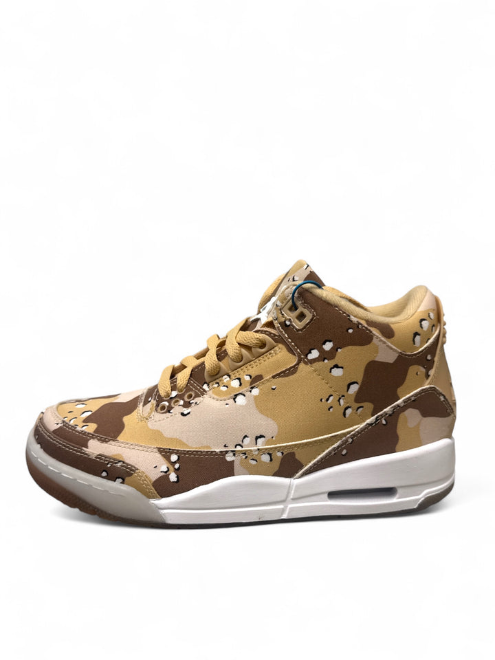 Jordan 3 Retro WNBA Desert Camo shoes featuring a stylish camo design and comfortable fit.