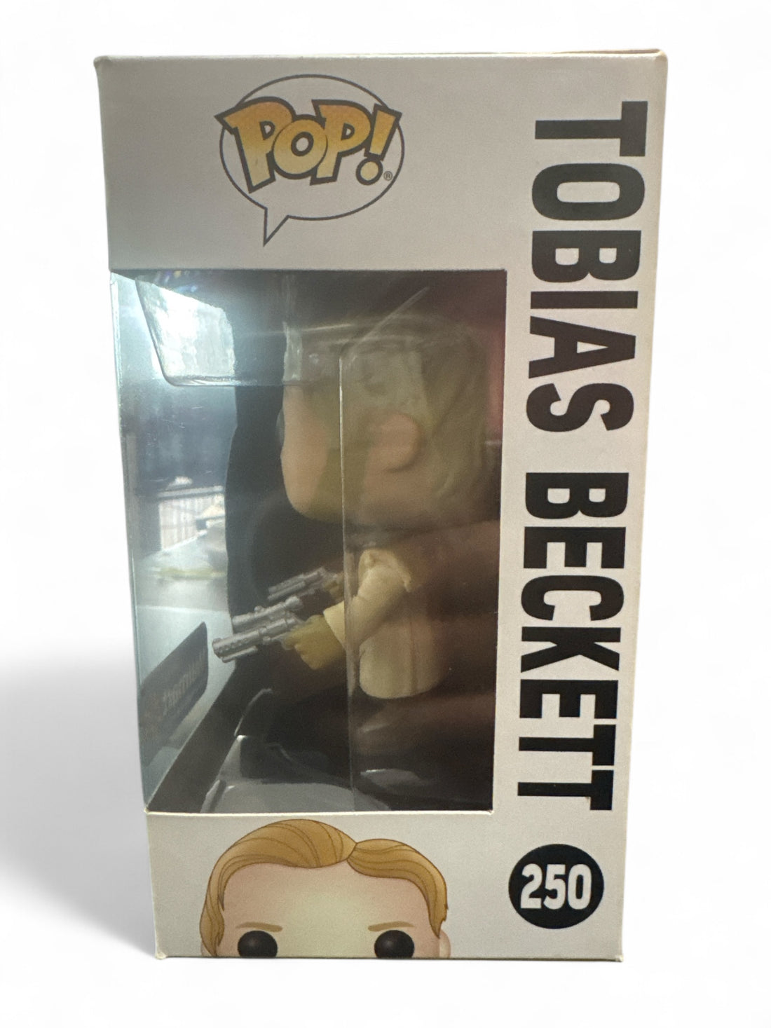 Tobias Beckett Funko Pop Walmart exclusive in box featuring character with blaster.